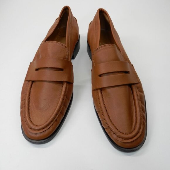 ATP ATELIER Airola Penny LOAFERS Flats 6 Brandy Brown Nappa Leather NEW $590 - Picture 4 of 15